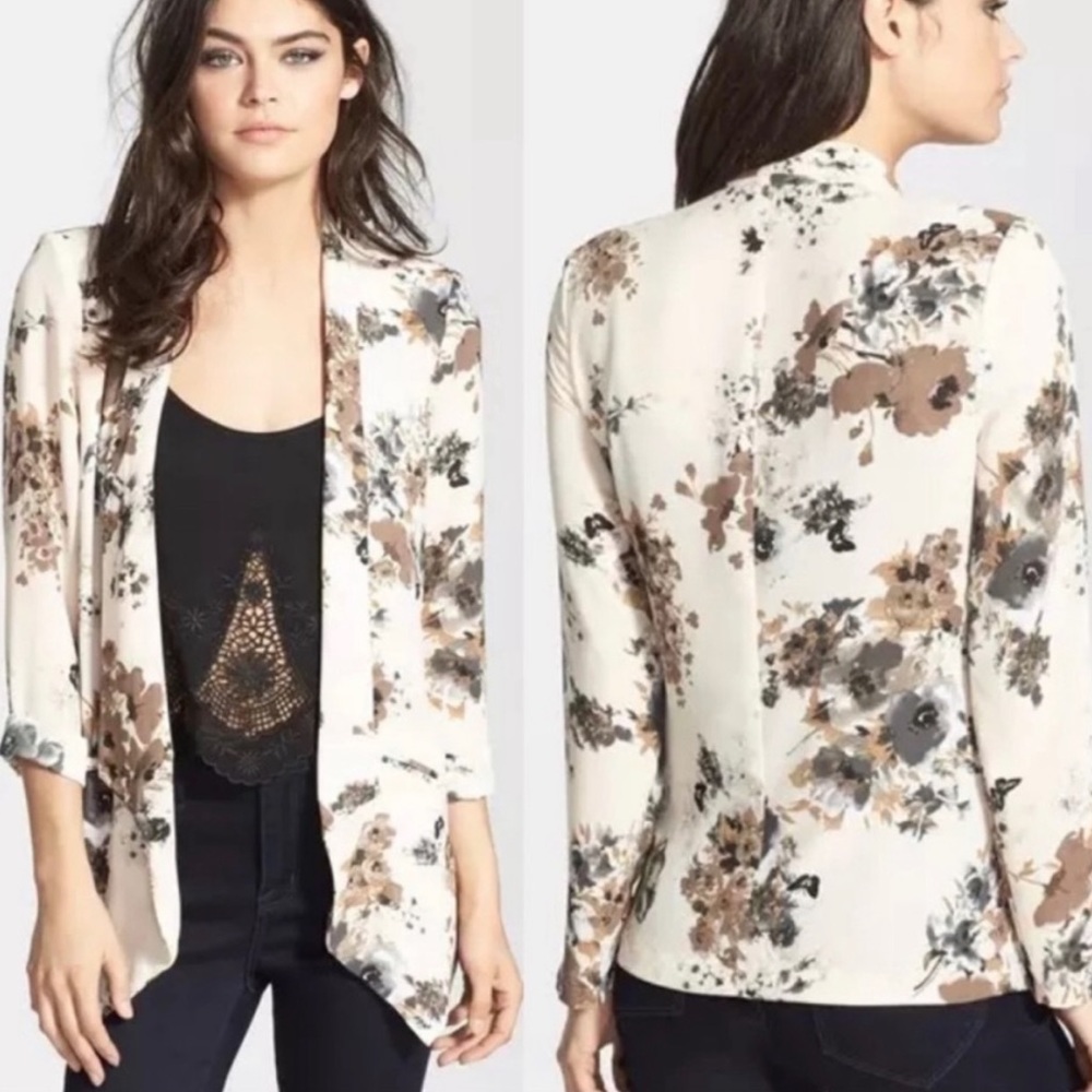 Astr floral draped blazer